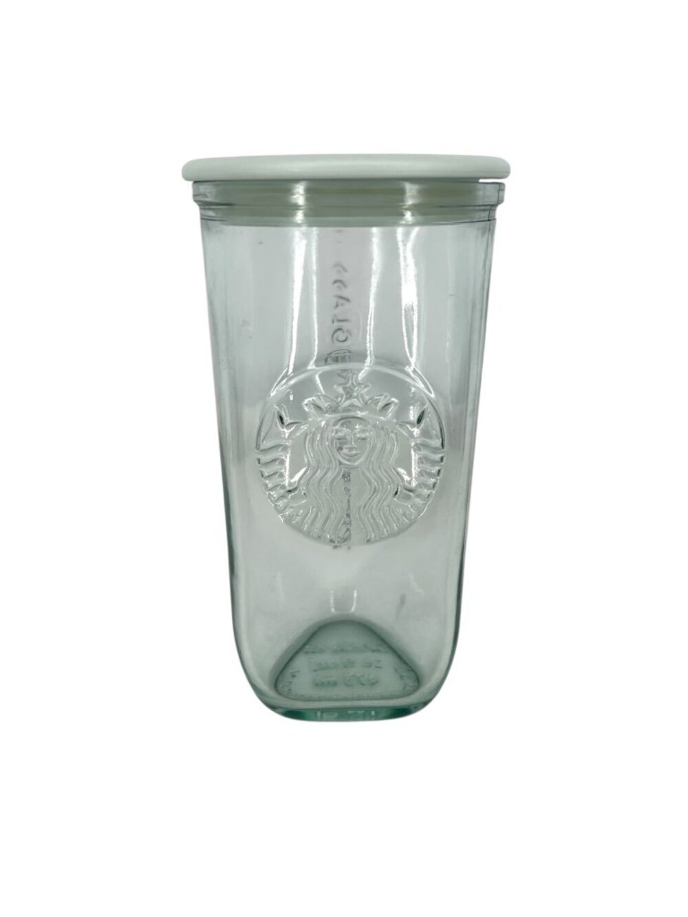 Starbucks Recycled Glass Triangle Cold Cup With Lid 16 ounce Mint